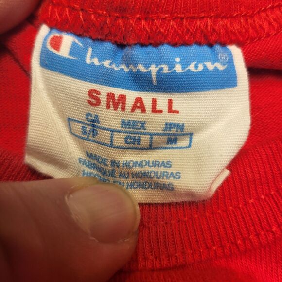 Champion T Shirt Womens S Red Short Sleeve Crew Neck Embroidered - Picture 3 of 7
